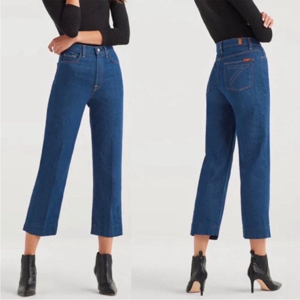 7 For All Mankind Baby Jo (DOJO) Avant Rise Denim Ankle Cropped Trouser Jeans 25